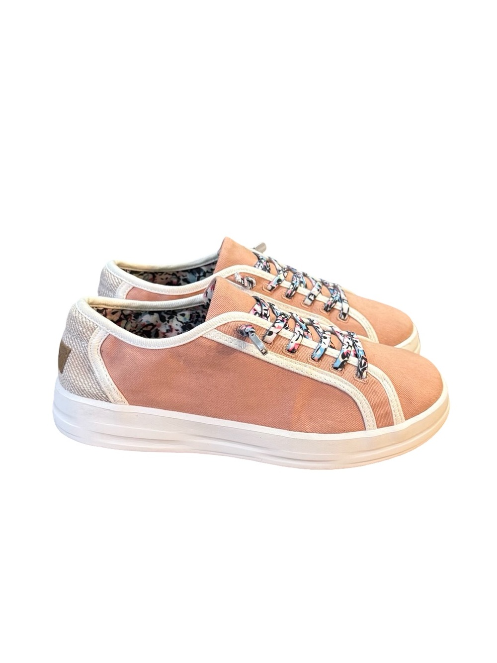 Hey Dude Karina Joy Peach Low Top Slip On Canvas Sneakers Womens Size 5